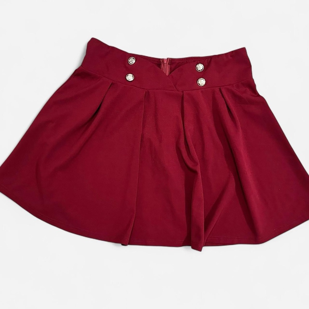 chouyatou double waisted pleated mini skirt valentine plus size 1XL